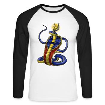 Mythologie égyptienne antique Divinité Uraeus - T-shirt baseball manches longues Homme - blanc/noir - Devant - Nik (191cm)