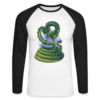 Mythologie égyptienne antique Divinité Apep - T-shirt baseball manches longues Homme - blanc/noir - Devant - Nik (191cm)