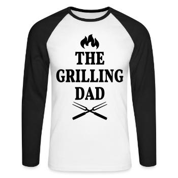 Dad grilling Barbecue grill master grill cutlery - Unisex Long Sleeve Baseball T-Shirt - white/black - Front - Nik (191cm)