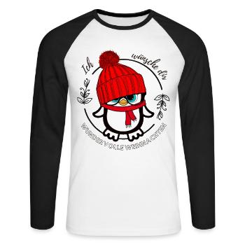 Weihnachten noël NOËL - T-shirt baseball manches longues Homme - blanc/noir - Devant - Nik (191cm)