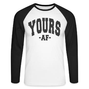 YOURS AF VALENTINE'S DAY SLOGAN DECORATION - Unisex Long Sleeve Baseball T-Shirt - white/black - Front - Nik (191cm)