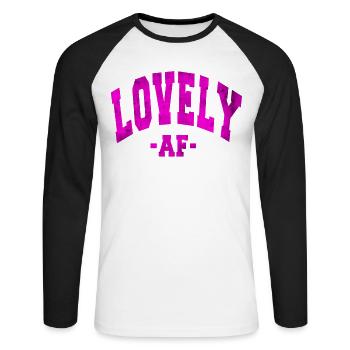 BELLE AF, JOUR DE LA SAINT-VALENTIN EN DISANT HOMMES FEMMES - T-shirt baseball manches longues Homme - blanc/noir - Devant - Nik (191cm)