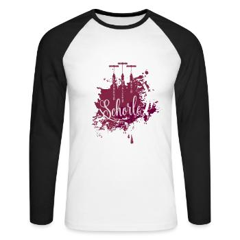 Weinschorle Weinspruch Wein - Unisex Baseballshirt langarm - Weiß/Schwarz - Vorne - Nik (191cm)