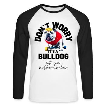 NE VOUS INQUIÉTEZ PAS... Bulldog Bulldog Bulldogs - T-shirt baseball manches longues Homme - blanc/noir - Devant - Nik (191cm)