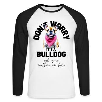 NE VOUS INQUIÉTEZ PAS... Bulldog Bulldog Bulldogs - T-shirt baseball manches longues Homme - blanc/noir - Devant - Nik (191cm)