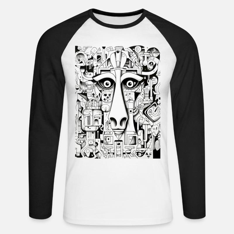 Graffiti Inspirationen:Kamel - Unisex Baseballshirt langarm - Weiß/Schwarz