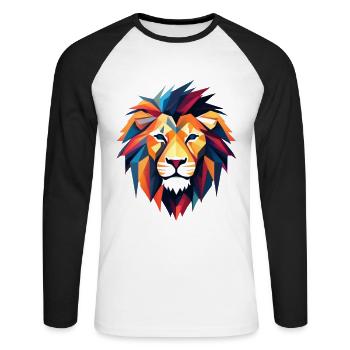 Leo Geometry II - Unisex Long Sleeve Baseball T-Shirt - white/black - Front - Nik (191cm)