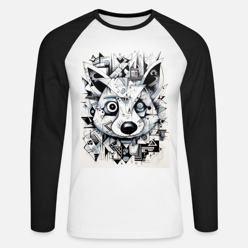 wombat graffiti - Unisex Baseballshirt langarm - Weiß/Schwarz