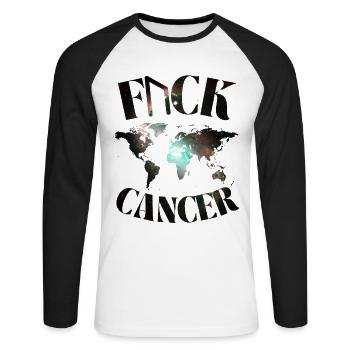 F... CK CANCER - ESPOIR, AMOUR ET COMBAT - T-shirt baseball manches longues Homme - blanc/noir - Devant - Nik (191cm)