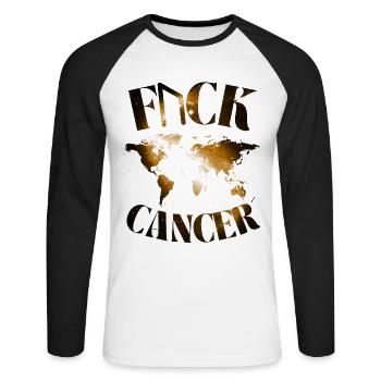 F... CK CANCER - ESPOIR, AMOUR ET COMBAT - T-shirt baseball manches longues Homme - blanc/noir - Devant - Nik (191cm)