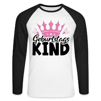 Süßes Geburtstagskind für Kinder und Erwachsene - Unisex Baseballshirt langarm - Weiß/Schwarz - Vorne - Nik (191cm)