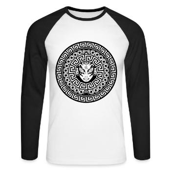 Mosaic ornament - FJL - Unisex Long Sleeve Baseball T-Shirt - white/black - Front - Nik (191cm)