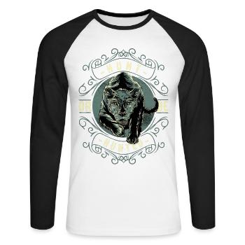 Chasse ou chasse! - T-shirt baseball manches longues Homme - blanc/noir - Devant - Nik (191cm)