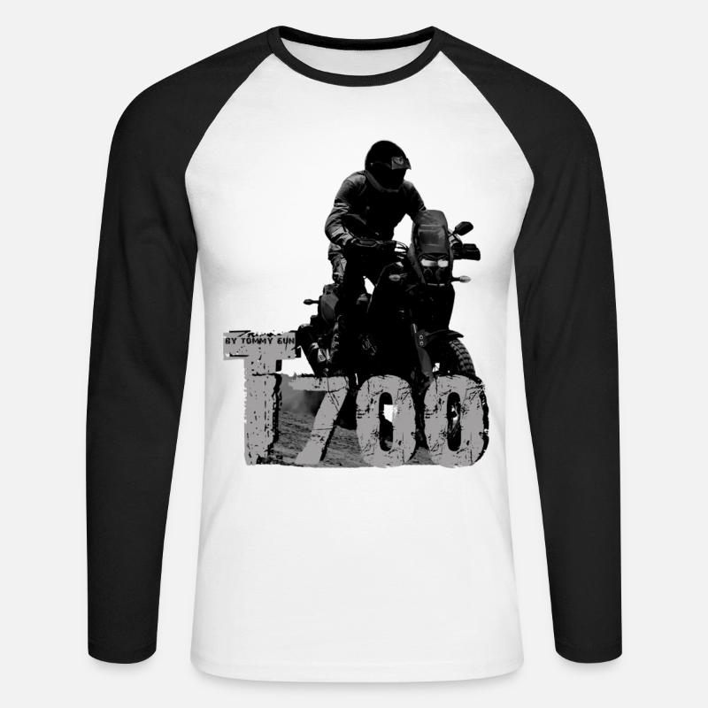 T700 byTG - Unisex Baseballshirt langarm - Weiß/Schwarz