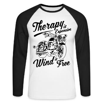 Funny Biker Motorcycle Rider - Unisex Long Sleeve Baseball T-Shirt - white/black - Front - Nik (191cm)