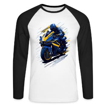 Sport motorcycle - Unisex Long Sleeve Baseball T-Shirt - white/black - Front - Nik (191cm)