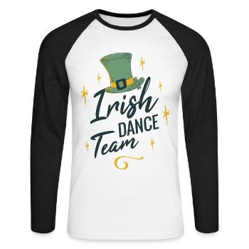 Irish Dance Team - Unisex Long Sleeve Baseball T-Shirt - white/black - Front - Nik (191cm)