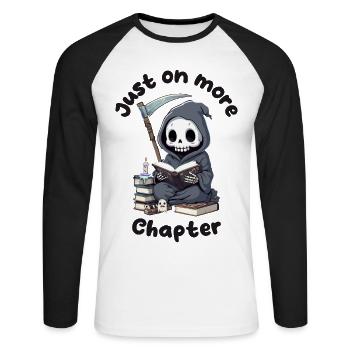 Cute Grim Reaper - Plus qu’un chapitre Halloween - T-shirt baseball manches longues Homme - blanc/noir - Devant - Nik (191cm)