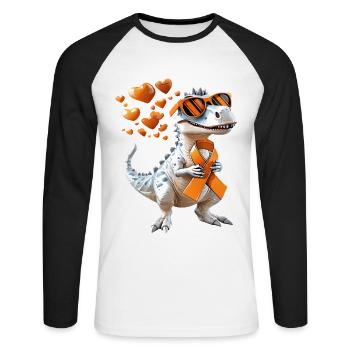 Multiple Sclerosis Awareness Support - Unisex Long Sleeve Baseball T-Shirt - white/black - Front - Nik (191cm)