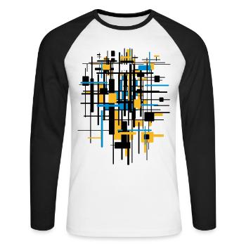 Baustelle - Unisex Baseballshirt langarm - Weiß/Schwarz - Vorne - Nik (191cm)