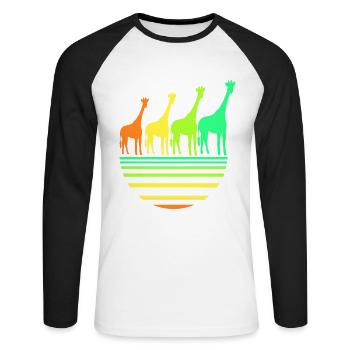 Giraffe - Unisex Long Sleeve Baseball T-Shirt - white/black - Front - Nik (191cm)