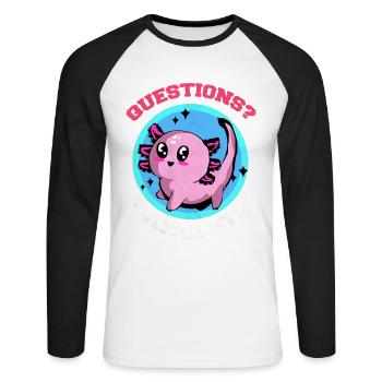 Axolotl - T-shirt baseball manches longues Homme - blanc/noir - Devant - Nik (191cm)