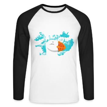 Puffin Island Papagei Taucher Vogel Nord Geschenk - Unisex Baseballshirt langarm - Weiß/Schwarz - Vorne - Nik (191cm)