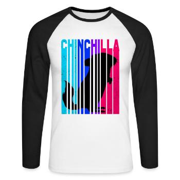 Chinchilla - Unisex Long Sleeve Baseball T-Shirt - white/black - Front - Nik (191cm)