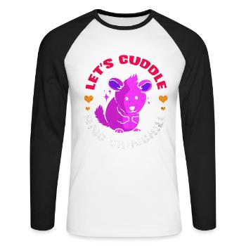 Chinchilla - Unisex Baseballshirt langarm - Weiß/Schwarz - Vorne - Nik (191cm)
