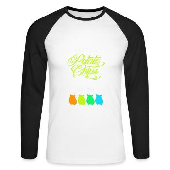 Chinchilla Geschenk Südamerika Nagetier Haustier - Unisex Baseballshirt langarm - Weiß/Schwarz - Vorne - Nik (191cm)