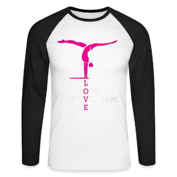 Gymnastique - T-shirt baseball manches longues Homme - blanc/noir - Devant - Nik (191cm)