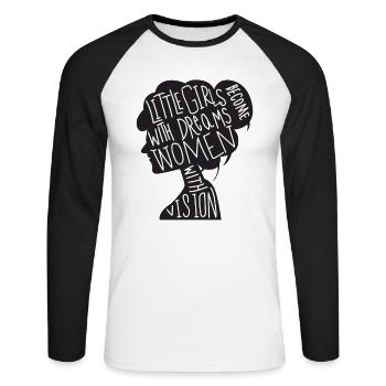 Little Girls With Dreams - Unisex Baseballshirt langarm - Weiß/Schwarz - Vorne - Nik (191cm)