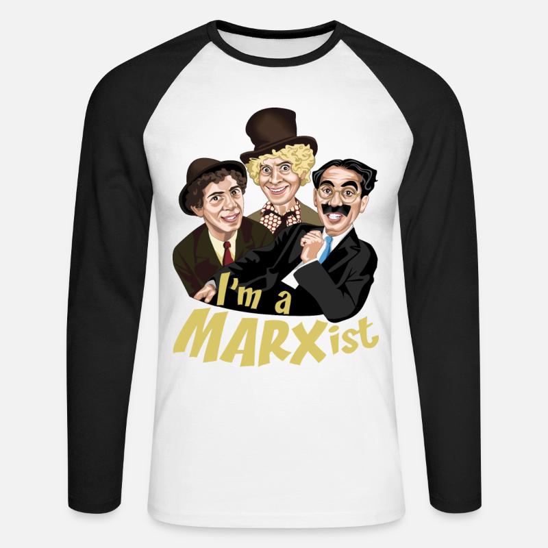 Ich bin MARXist - Unisex Baseballshirt langarm - Weiß/Schwarz