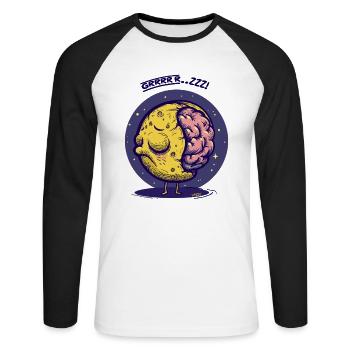 The Sleeping Great Brain of the Moon - Unisex Long Sleeve Baseball T-Shirt - white/black - Front - Nik (191cm)