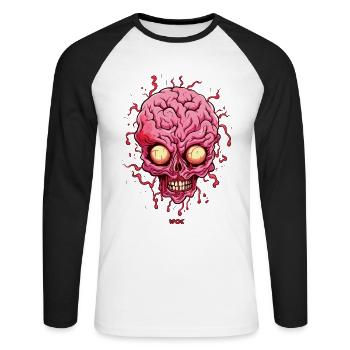 Anger and a big brain - Unisex Long Sleeve Baseball T-Shirt - white/black - Front - Nik (191cm)