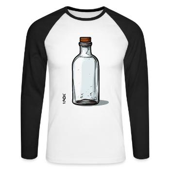 Empty Glass Bottle Motif, Bottle Is Empty - Unisex Long Sleeve Baseball T-Shirt - white/black - Front - Nik (191cm)