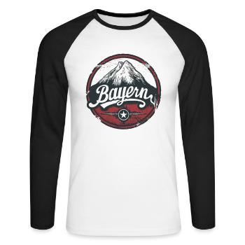Natur und Berge in Bayern - Unisex Baseballshirt langarm - Weiß/Schwarz - Vorne - Nik (191cm)
