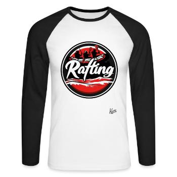 Rafting en bateau pneumatique : élégant et sauvage - T-shirt baseball manches longues Homme - blanc/noir - Devant - Nik (191cm)