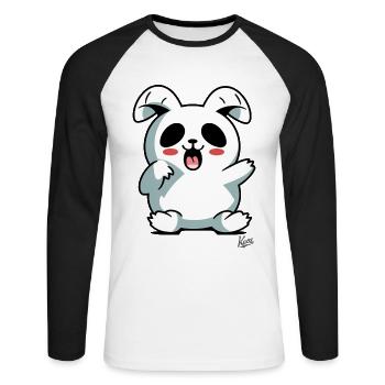 Another bunny and super-cute and cool bunny - Unisex Long Sleeve Baseball T-Shirt - white/black - Front - Nik (191cm)