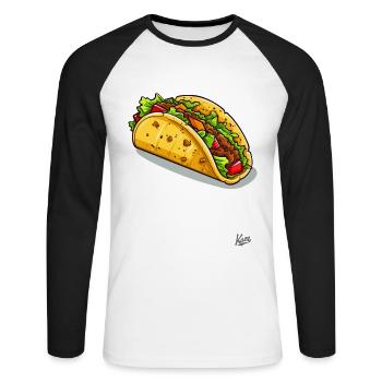 The best, deliciously delicious tacos from Mexico - Unisex Long Sleeve Baseball T-Shirt - white/black - Front - Nik (191cm)