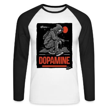Graffiti Artist Skelet Skull Dopamine - Unisex Long Sleeve Baseball T-Shirt - white/black - Front - Nik (191cm)