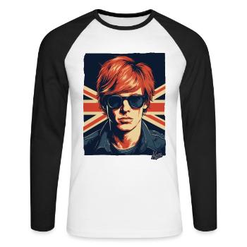 Drapeau britannique Anglais Homme britannique - T-shirt baseball manches longues Homme - blanc/noir - Devant - Nik (191cm)