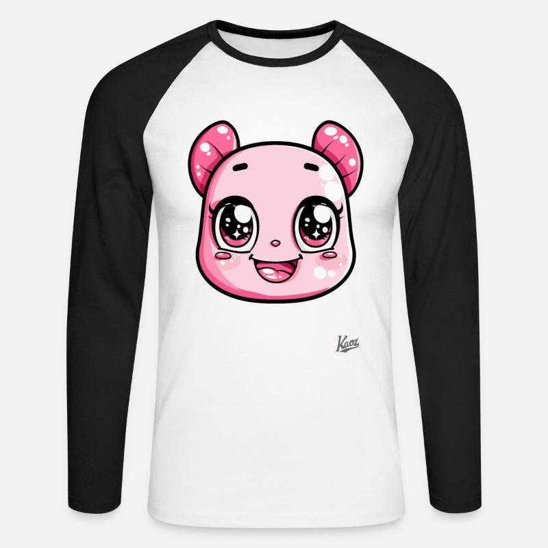Super Mega Ultra Süßes Tier - Unisex Baseballshirt langarm - Weiß/Schwarz