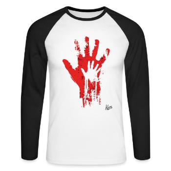 Artistic Hands: Father & Child - Unisex Long Sleeve Baseball T-Shirt - white/black - Front - Nik (191cm)