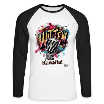 Witten – Ruhrpott Stolz - T-shirt baseball manches longues Homme - blanc/noir - Devant - Nik (191cm)
