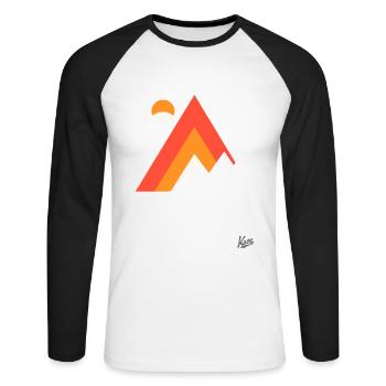 Mountain and nature - Unisex Long Sleeve Baseball T-Shirt - white/black - Front - Nik (191cm)