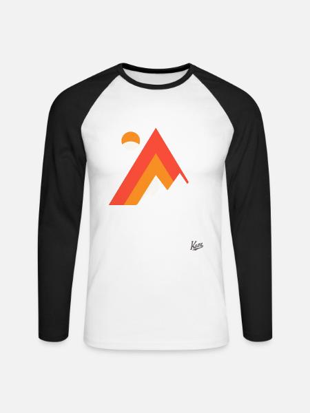 Mountain and nature - Unisex Long Sleeve Baseball T-Shirt - white/black