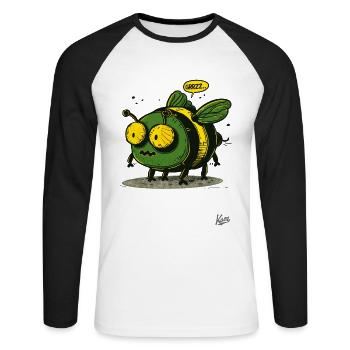The cool and ugly bumblebee bee - Unisex Long Sleeve Baseball T-Shirt - white/black - Front - Nik (191cm)