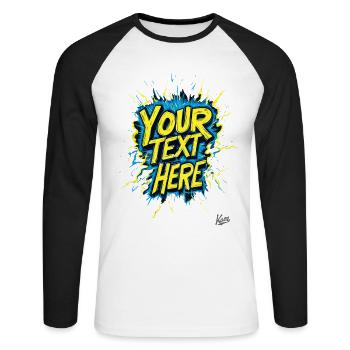 Your text Your style: Create your own design - Unisex Long Sleeve Baseball T-Shirt - white/black - Front - Nik (191cm)