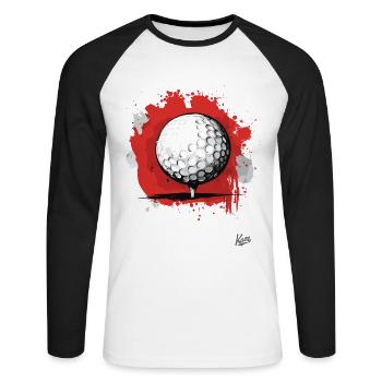 Golf Ball Golfing - Unisex Long Sleeve Baseball T-Shirt - white/black - Front - Nik (191cm)